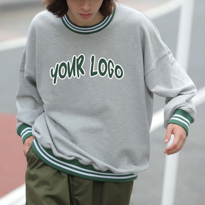 เสื้อสเวตเตอร์คอกลมสำหรับผู้หญิงเสื้อสวมหัวมีฮู้ดโอเวอร์ไซส์ผ้าคอตตอนพิมพ์ลายหน้าจอออกแบบได้ตามต้องการ - Product Image 6