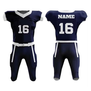 Conjunto de uniforme de fútbol americano sublimación con camisa y pantalón, jerséis de práctica de fútbol americano juvenil de diseño personalizado al por mayor - Product Image 2