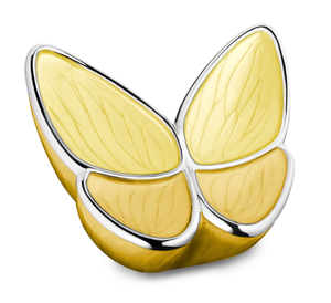 Handcrafted American Style Yellow Butterfly Design Durable Metal Cremation Urn for Adults India Origin <b>Funeral</b> <b>Supplies</b> - Product Image 1