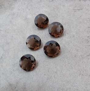 คุณภาพสูง 100% ธรรมชาติเหลี่ยมเพชรพลอยทรงกลมสีน้ําตาลควอตซ์ควอตซ์หลวมอัญมณีขนาดที่ผ่านการสอบเทียบของแท้สําหรับการใช้เครื่องประดับ - Product Image 2