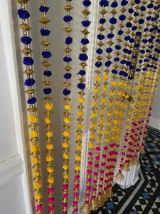 แพ็คสายแขวนปอมปอมปอม10เส้นหลากสีเหมาะสำหรับงานปาร์ตี้ในสวนแบบ Diwali mehndiid ฉากหลังงานแต่งงานกลางแจ้งของตกแต่งบ้าน - Product Image 2