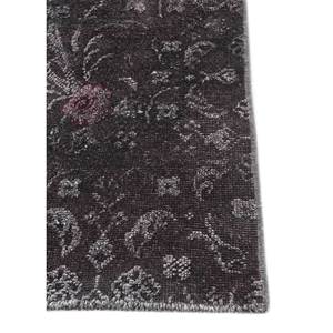 Tapis Azalea en laine et soie noué à la main, motif floral et abstrait, Pae-6124, rectangulaire, pour chambre et couloir, modèle de tapis de chambre, gris et noir - Product Image 4