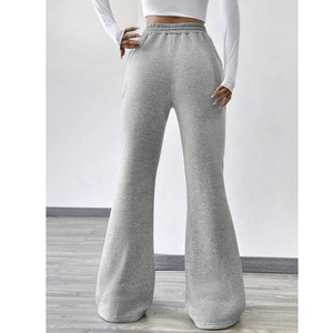 Pantalones de chándal de pierna recta de algodón 100% con etiqueta privada personalizada al por mayor, pantalones de chándal holgados para mujer - Product Image 6