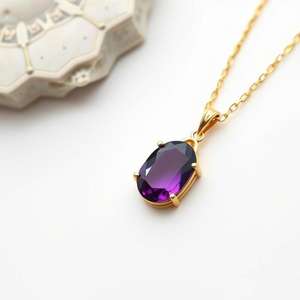 Vente en gros de bijoux fins pour femmes en argent sterling 925 collier de pierre de naissance en cristal d'améthyste naturelle - Product Image 5