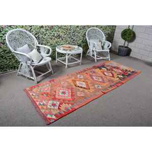 Alfombra Vintage de 3.1x9.4 pies, Alfombra Turca Roja con Diseño Floral - Product Image 2