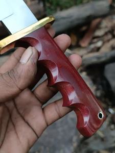 Cuchillo Bowie de Acero D2 Hecho a Mano – Hoja Fija de Espiga Completa con Mango de Micarta y Funda de Cuero - Product Image 2