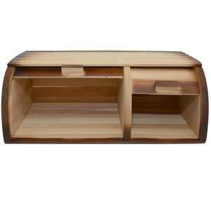 Boîte à pain en bois de qualité supérieure multi-espaces Dernier design pour ustensiles de cuisine Boîte à pain en bois finition naturelle Fourniture directe en usine 2025 - Product Image 1