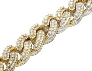 Cadena cubana Iced Out en plata de ley S925 Moissanite diamante redondo estilo Hip Hop - Product Image 3