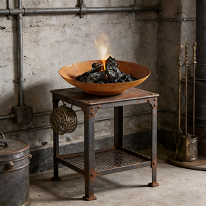 Brasero Moderno de Acero Corten Resistente, Parrilla para Exteriores con Encendido Automático, Estufa para Barbacoa Resistente al Óxido para Calefacción de Patio - Product Image 5