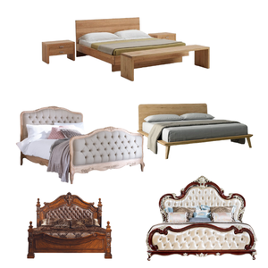 Lit King simple style italien grand espace pas cher table de chevet moderne ensemble de tables de chevet 2 tiroirs pour chambre à coucher - Product Image 4