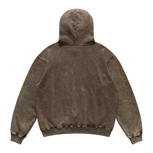 Sudadera con capucha lavada con ácido de algodón 100% de alta calidad para hombres patrón sólido peso pesado 500 Gsm para ropa de calle de invierno - Product Image 2