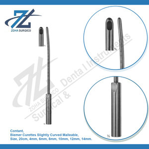 Biemer อุปกรณ์ผ่าตัดสแตนเลสสตีลโค้งเล็กน้อย12มม. เครื่องดูดสูญญากาศ - Product Image 3