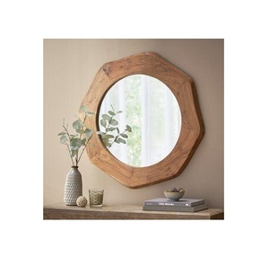 Grand cadre de miroir mural élégant en bois pour chambre ou salon avec finition vieilli antique et charme rustique audacieux - Product Image 5