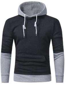 Sudadera con capucha transpirable de talla grande Sudadera con capucha térmica personalizada para hombre con forro polar básico de algodón mezclado - Product Image 2