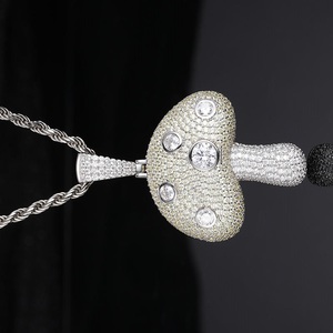 Hip Hop VVS Moissanite diamante 925 colgantes chapados en plata para joyería Iced Out hombres letra inicial encantos colgante personalizado - Product Image 2