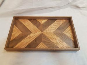 BANDEJA DE SERVICIO HECHA A MANO DE DECORACIÓN CON ASAS, Bandeja de desayuno de BAMBÚ Bandejas de madera Plato de servicio decorativo para comer - Product Image 6