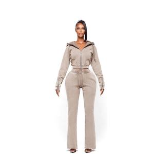 Conjunto de dos piezas Mufa ACID WASH, bordado de socorro, 100 pantalones de chándal de algodón, conjunto de 2 piezas para mujer, trajes 2025 - Product Image 4