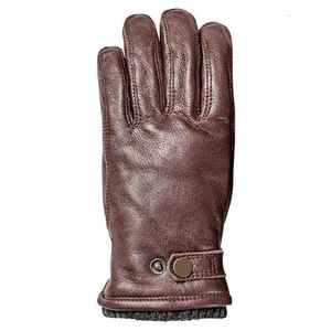 Gants en cuir d'agneau en peau de mouton véritable pour hommes doublure chaude hiver temps froid mode conduite habillage gants écran tactile textos - Product Image 4
