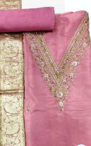 Costumes de créateur modernes non cousus brodés à la main pour femmes Fêtes de style traditionnel indien à la mode - Product Image 2