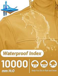 Chaqueta Softshell cálida de invierno para hombre, abrigo impermeable con forro polar para exteriores con capucha extraíble, chaqueta de talla grande para hombre al aire libre - Product Image 2