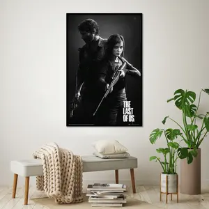Affiche sur toile pour The Last of Us, portrait noir et blanc pour décoration murale - Product Image 1