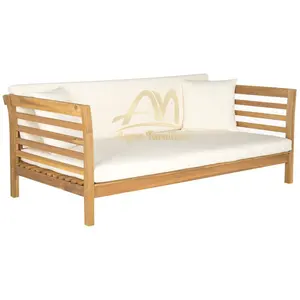 Sofás grandes de madera de teca para jardín, muebles de exterior - Product Image 1