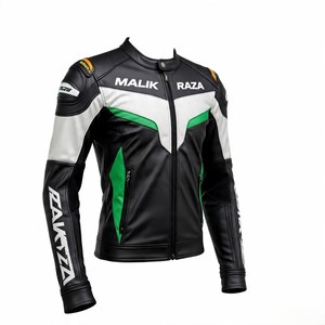 Veste de motard en cuir avec logo personnalisé en gros | Fabricant bas quantité minimale de commande de marque privée | Fournisseur d'or | Couture et finition de luxe - Product Image 2