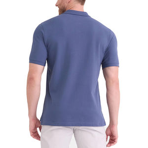 Polo de hombre de punto de algodón 100% con logotipo personalizado, camiseta Polo de golf ajustada informal con cuello vuelto que absorbe la humedad para hombre - Product Image 2