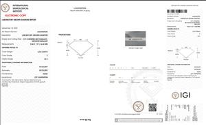 2.52 ct Radiant Cut Lab-Grown Diamond IGI Certified E Color VS2 Clarity Lab-Stone - Product Image 5