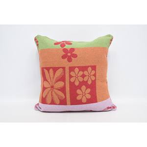 28x28 Inch Multicolor Bohemian Patchwork Woven Wool <b>Pillow</b> Vintage Embroidery Kantha Style Non-Slip Eco-Friendly Removable - Product Image 1