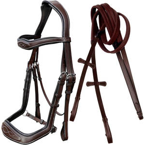 Anatomic Hunter Jumping Bridle Caballos Calzones Inglés Brida Acolchado Anti Presión Corona Agarre de goma Riendas Costuras elegantes - Product Image 1