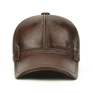 Casquette de baseball en cuir artisanal NORTHWOOD, unisexe, décontractée, chaude, solide, réglable, chapeau d'hiver, snapback, protège-oreilles - Product Image 2