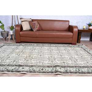 Alfombra vintage grande de 5.4x8.5 pies, alfombra turca verde con lunares - Product Image 5