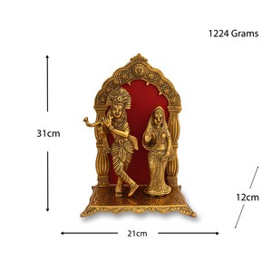 Best Quality Handcrafted Radha Krishna Idol Brass Metal Craft Radha Krishna Standing <b>Statue</b> for Home Decor Return Gift Indian - Product Image 2