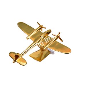 Modelo de Avión con Hélices y Base, Acabado en Oro PVD, Aluminio Fundido, Modelo de Avión a Escala Personalizado de Lujo, Decoración para el Hogar, Interior - Product Image 5
