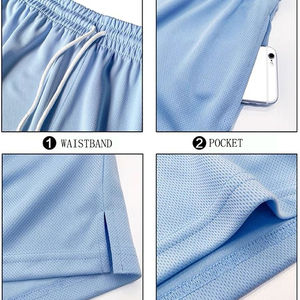 Pantalones Cortos Deportivos de Gimnasio para Hombre, 100% Poliéster, Transpirables, para Fitness, Natación, Ropa de Calle, Correr, Trotar, Diseño Sólido para Fútbol - Product Image 5