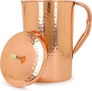 Jarra de cobre puro de alta calidad para agua potable, ligera y portátil con elegante acabado brillante para uso diario - Product Image 2