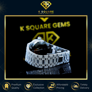 Alta calidad lujoso VVS resistente al agua Unisex analógico Acero inoxidable cuarzo automático para Moissanite diamante reloj - Product Image 6