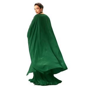 Màu xanh lá cây Ruched blouse với diềm Xếp Nếp Palazzo sharara và dupatta cho bên đám cưới Lễ Hội Indo phương Tây Dịp mặc - Product Image 5