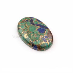 Haute qualité véritable Azurite cuivre Composite 20x30mm poli ovale coupe en gros Lot Cabochon pierres précieuses en vrac faisant des bijoux - Product Image 1