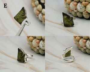 Unisex Moldavite Ring <b>Crafted</b> with Certified Raw Moldavite and Durable 925 Sterling Silver for Everyday Wear - Product Image 2
