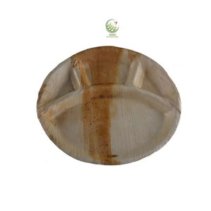 Assiettes biodégradables écologiques Assiettes portionnées jetables en feuilles de palmier Ensemble de vaisselle à prix abordable - Product Image 1