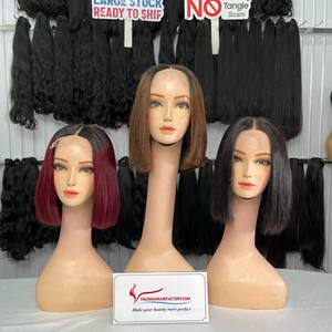 วิกผมบ๊อบสีธรรมชาติวิกผมบ็อบลูกไม้ด้านหน้าวิกผมบ็อบผมแท้สั้นตรงหนา180% - Product Image 6