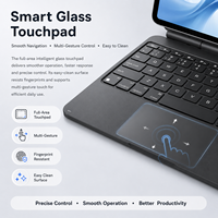 Soporte de teclado para tableta B2B con bisagra de ángulo ajustable, trackpad de cristal, carga tipo C y embalaje minorista