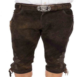 Lederhosen long au genou allemand traditionnel pour hommes Lederhosen bavarois élégants, Kniebund Hosen, Ledersosen pour hommes - Product Image 1