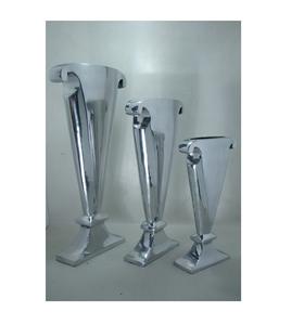 Nouveau design Vase à fleurs de haute qualité et ensemble de trois pots en aluminium finition argentée pour la décoration de la maison salon et chambre à coucher - Product Image 2