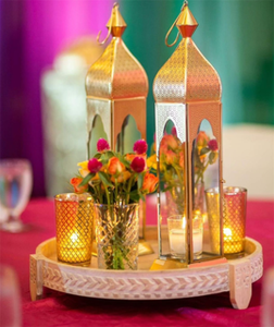 Juego de Portavelas de Metal Hechos a Mano Estilo Marroquí, Impresión Troquelada, Decoración Vintage Islámica para el Hogar, Ramadán, Bodas - Product Image 2