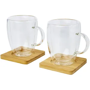 Set of 2 Sustainable <b>Manti</b> Glass Mugs Elegant Drinkware - Product Image 4