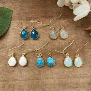 ต่างหูอัญมณีรูปหยดน้ำสีเงินสเตอร์ลิงสีทอง925สำหรับผู้หญิงเครื่องประดับแบบเจาะละเอียดออกแบบได้ตามต้องการ - Product Image 2