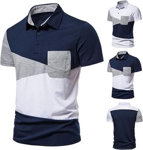 Chemises décontractées de luxe pour hommes en coton tricoté double face avec logo personnalisé et manches courtes - Product Image 1